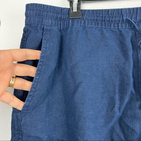 ONIA Navy Blue Tom Cargo Drawstring Shorts Cotton Linen Blend, Size XL - Picture 5 of 9